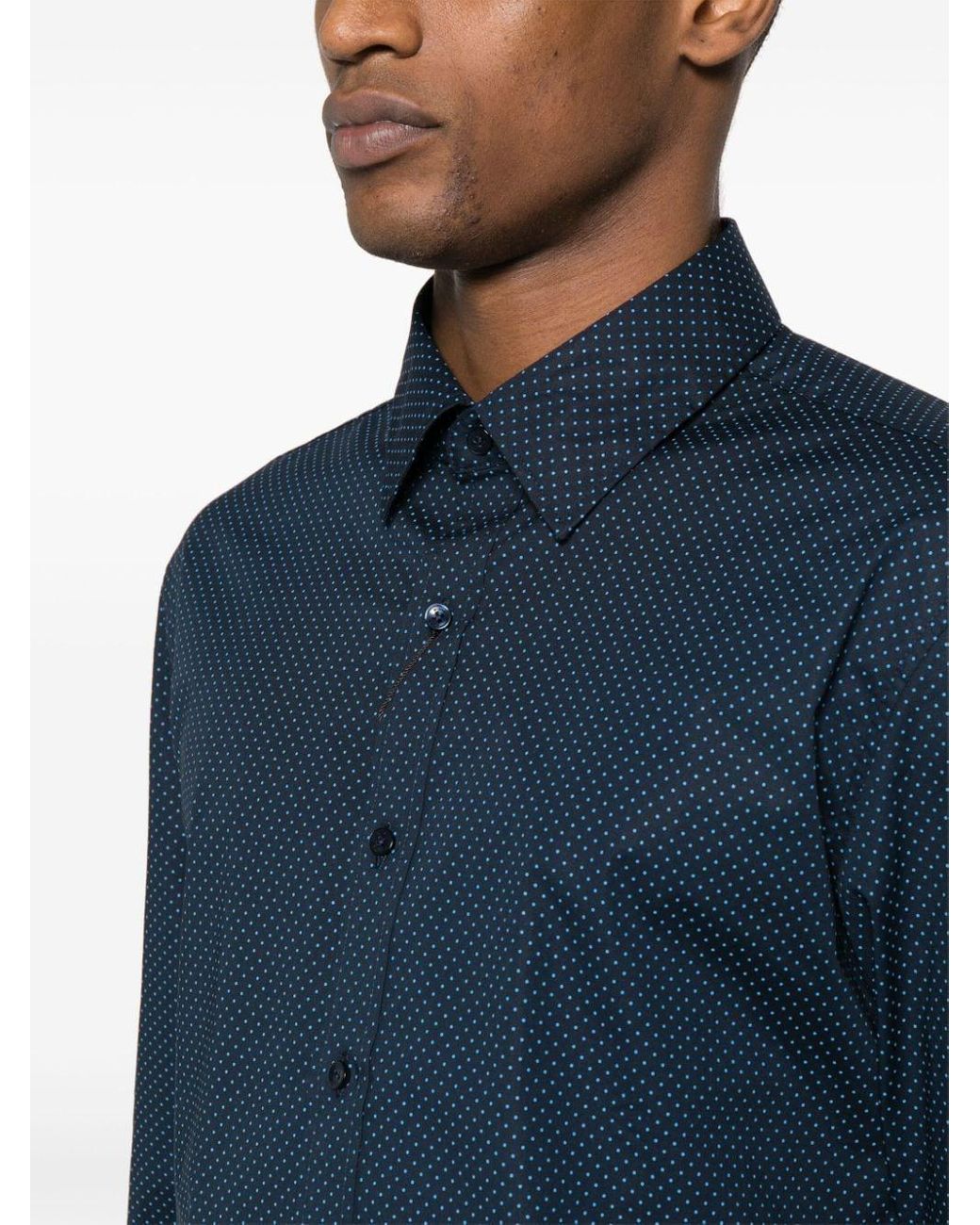 Michael Kors Polka dot print Poplin Shirt in Blue for Men Lyst UK