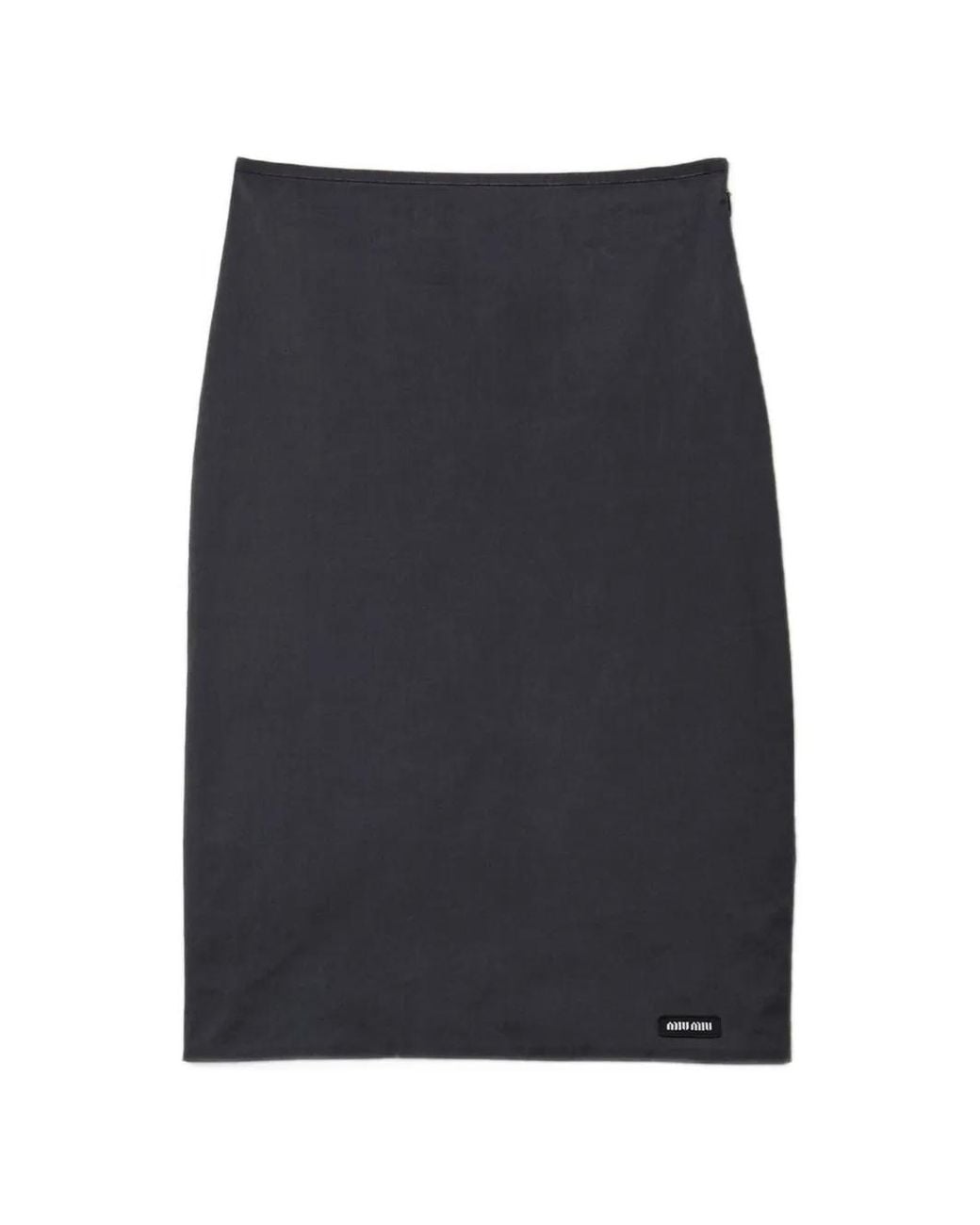 Miu Miu Blue Stretch Poplin Skirt