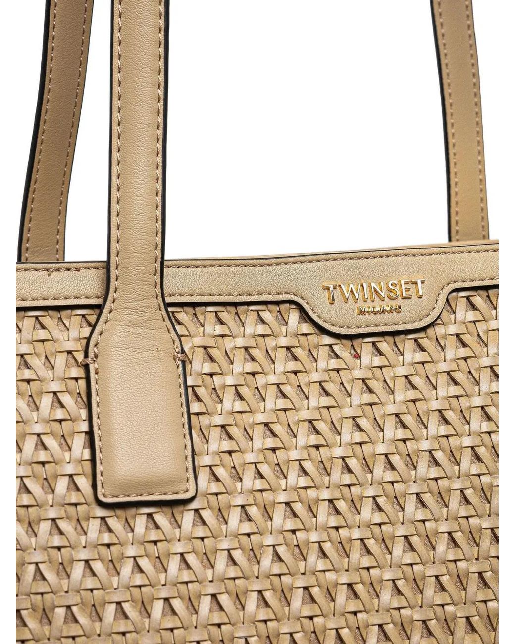 Twinset Natural Woven Tote Bag
