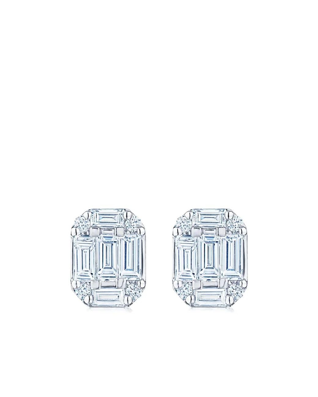 Kwiat Blue 18Kt Diamond Starburst Stud Earrings