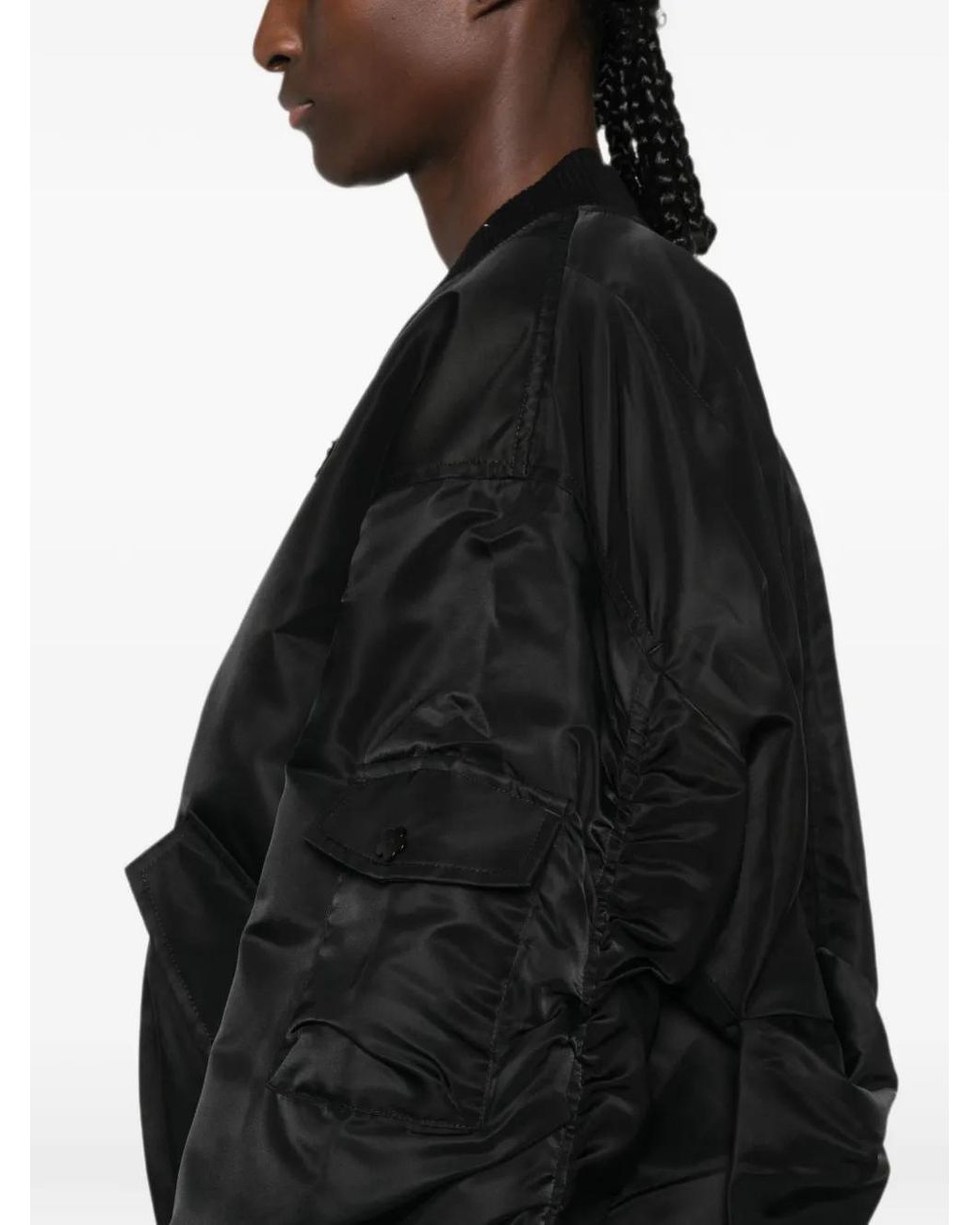 CECILIE BAHNSEN Black Bow-Detail Ruched Jacket