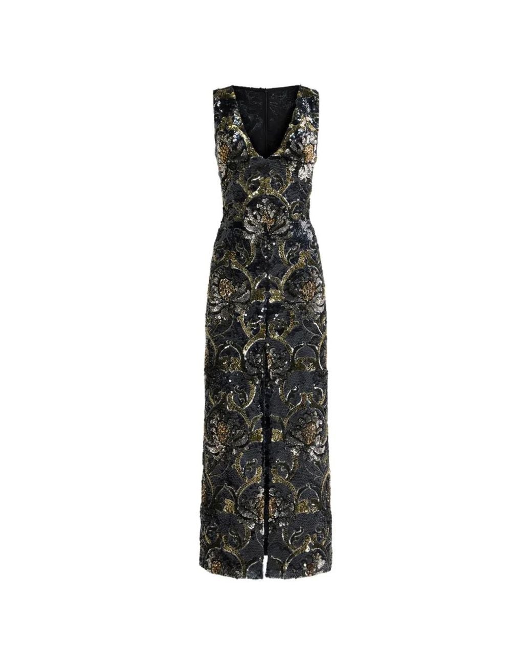 Etro Black Long Dress With Sequin-Embroidery