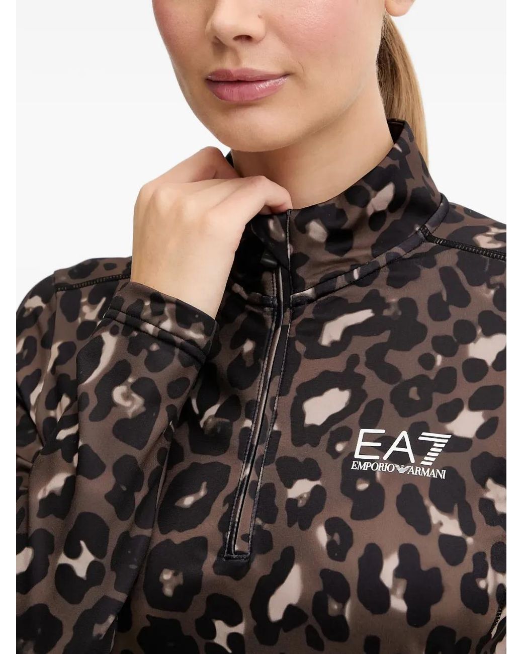 Haut À Imprimé Léopard EA7 en coloris Black