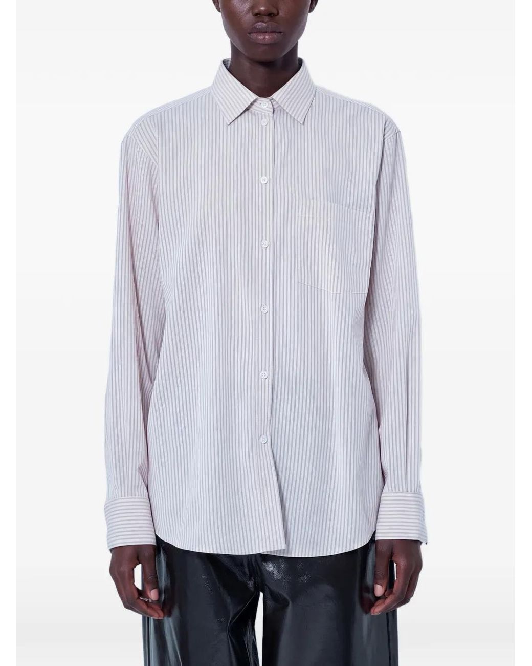 Rohe White Striped Button-Down Shirt