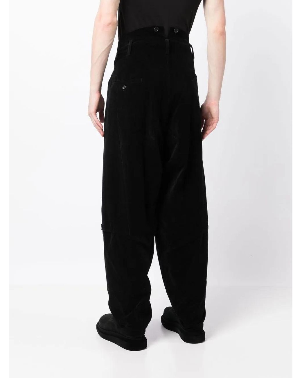Yohji Yamamoto Gerade High-Waist-Hose in Blue für Herren