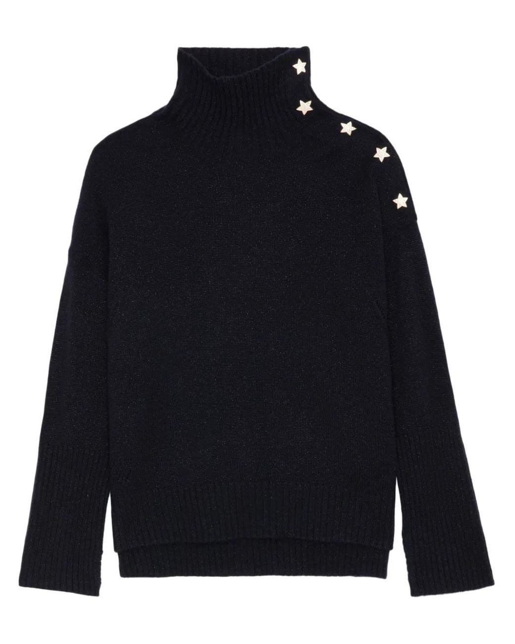 Pull Boxy à Col Roulé Zadig & Voltaire - Cachemire/laine - Noir Taille S - Neuf Avec étiquettes