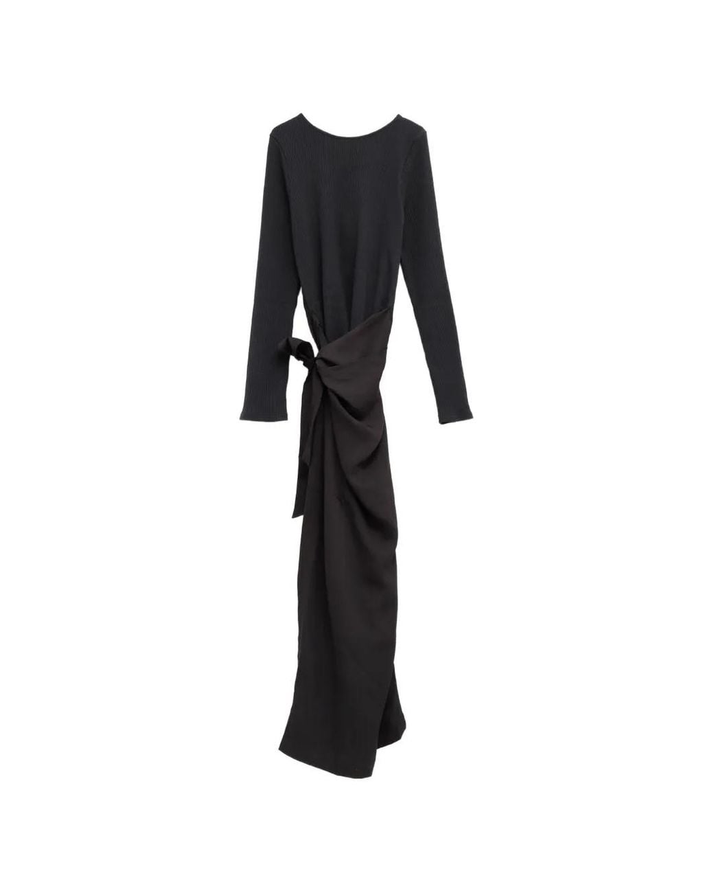 Our Legacy Black Ribbed-Knit Tie-Waist Maxi Dress