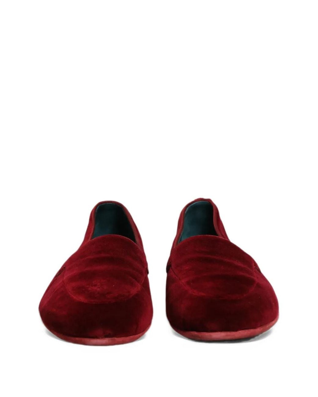 Dolce & Gabbana Red Velvet Slip-On Loafers for men