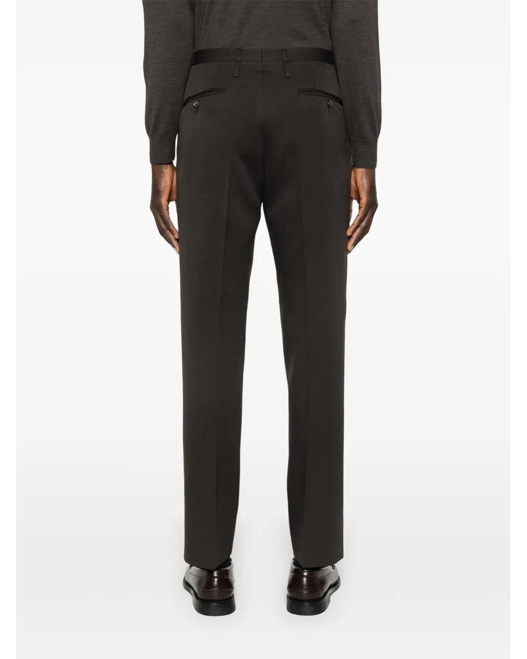 Corneliani Black Belt-Loop Pocket Trousers for men