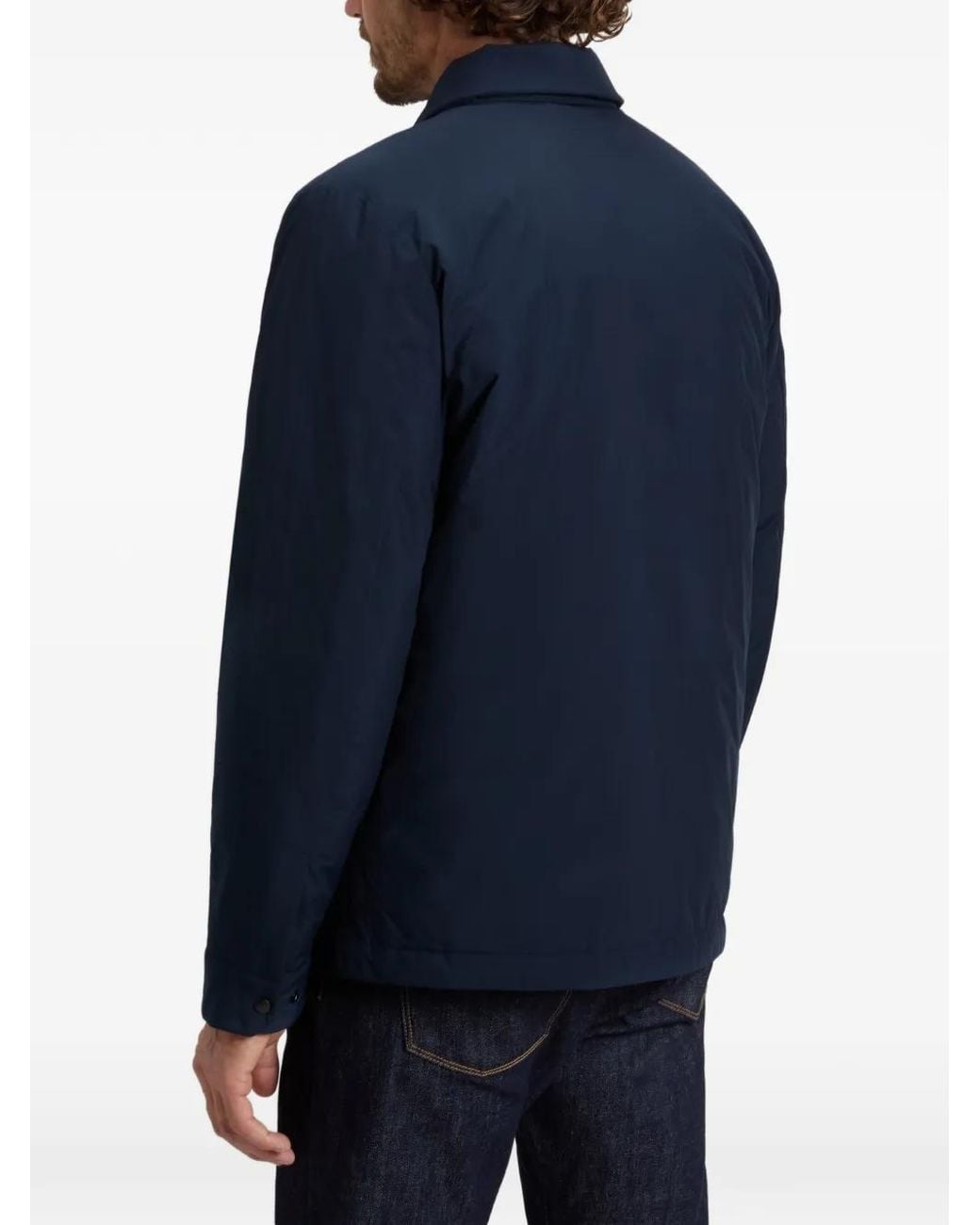 Woolrich Blue Cloud Zip-Up Overshirt for men