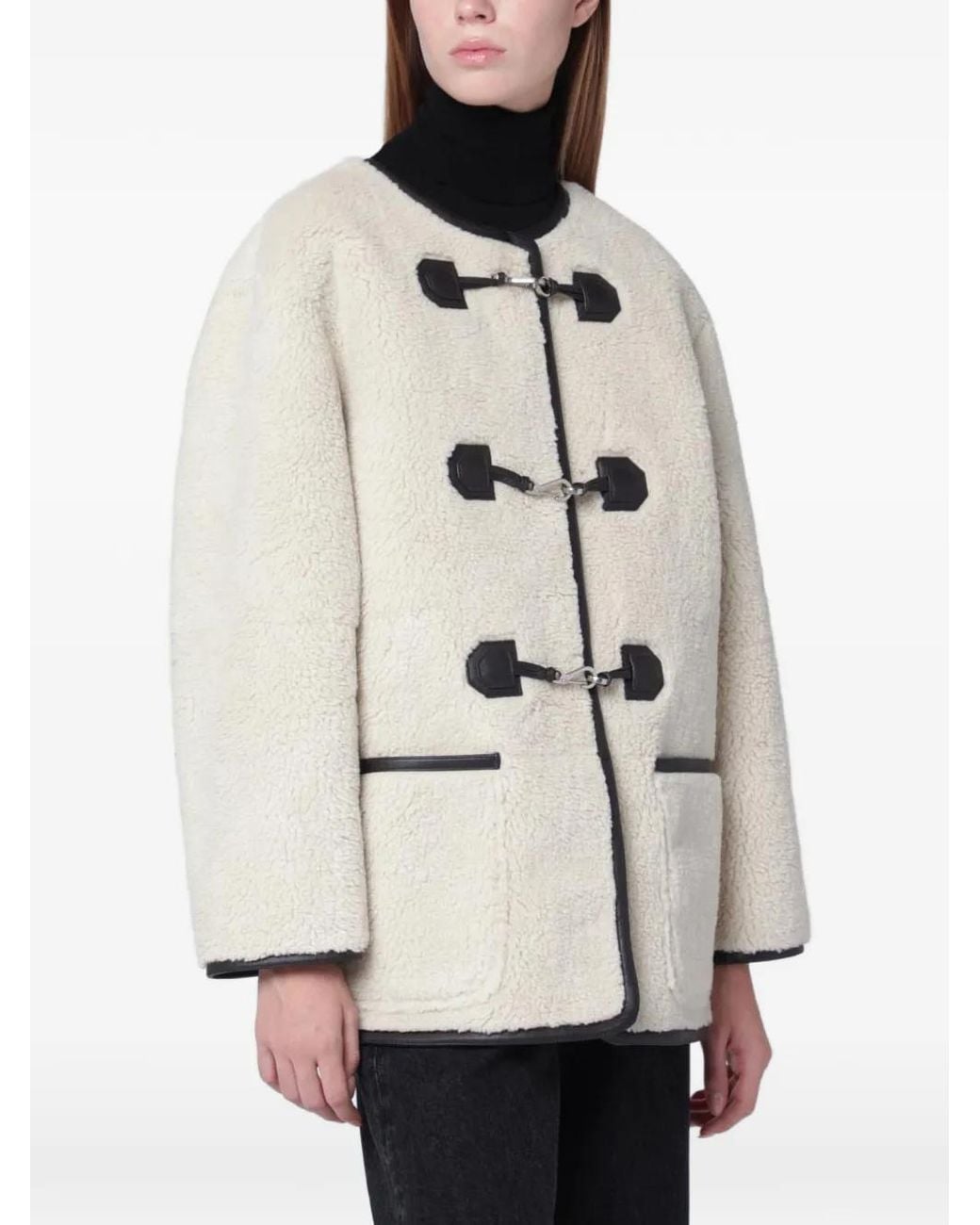 DUNST White Toggle-Fastening Fleece Jacket