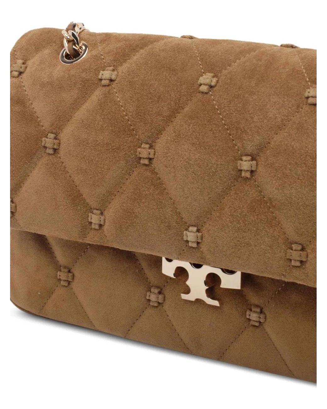Tory Burch Brown Sac Porté Épaule Bunny En Daim