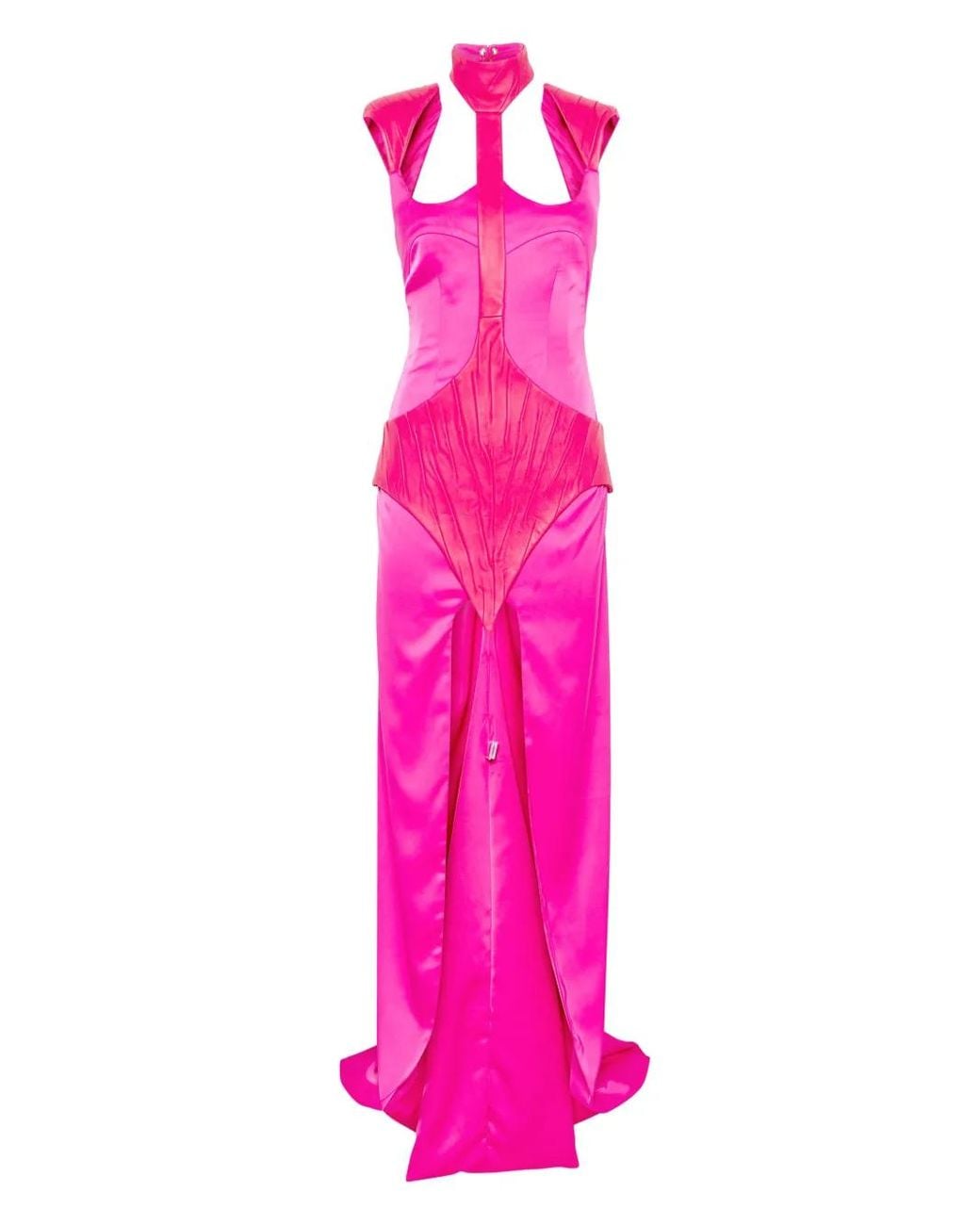 MITILIANE COUTURE Pink Detachable-Panel Maxi Dress