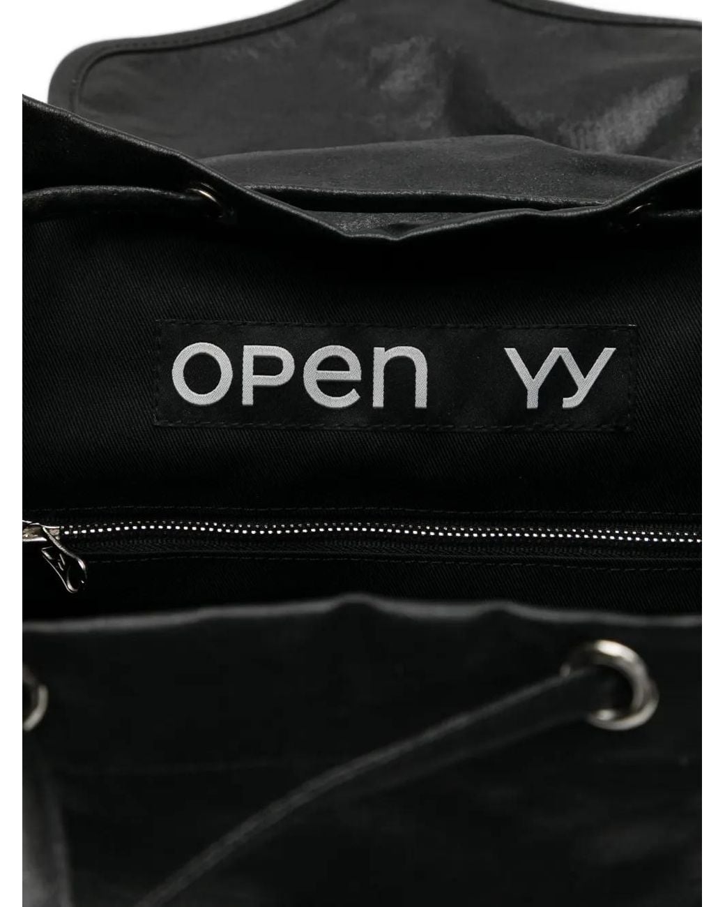 OPEN YY Black Drawstring Backpack