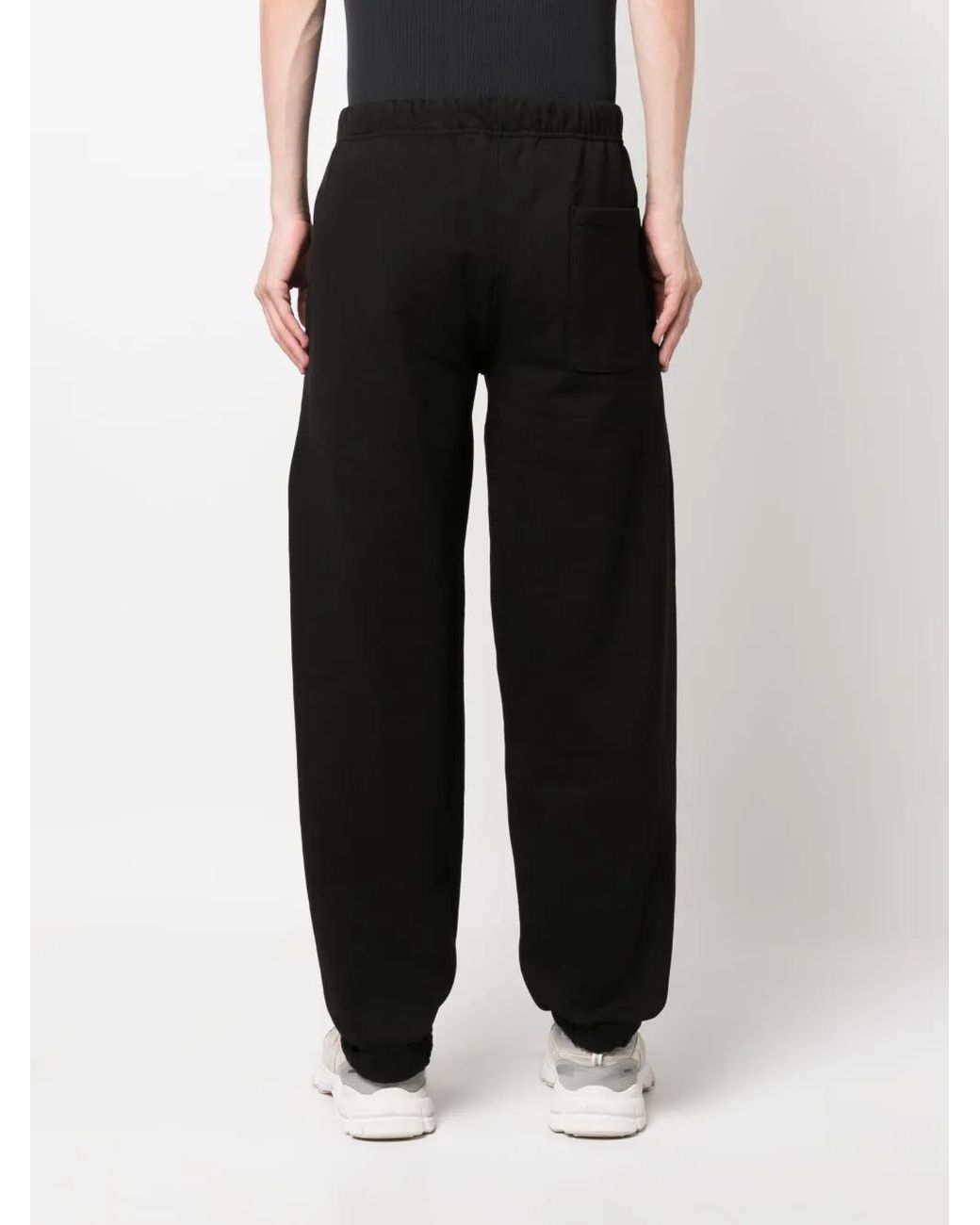 KENZO Black Logo-Embroidered Tapered Track Pants for men