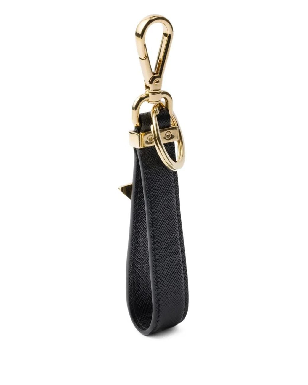 Prada White Leather Keyring
