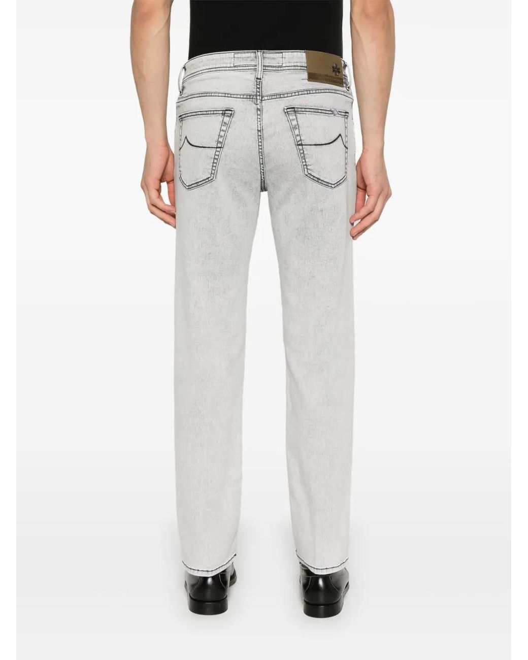 Jacob Cohen Gray Logo-Embroidered Jeans for men