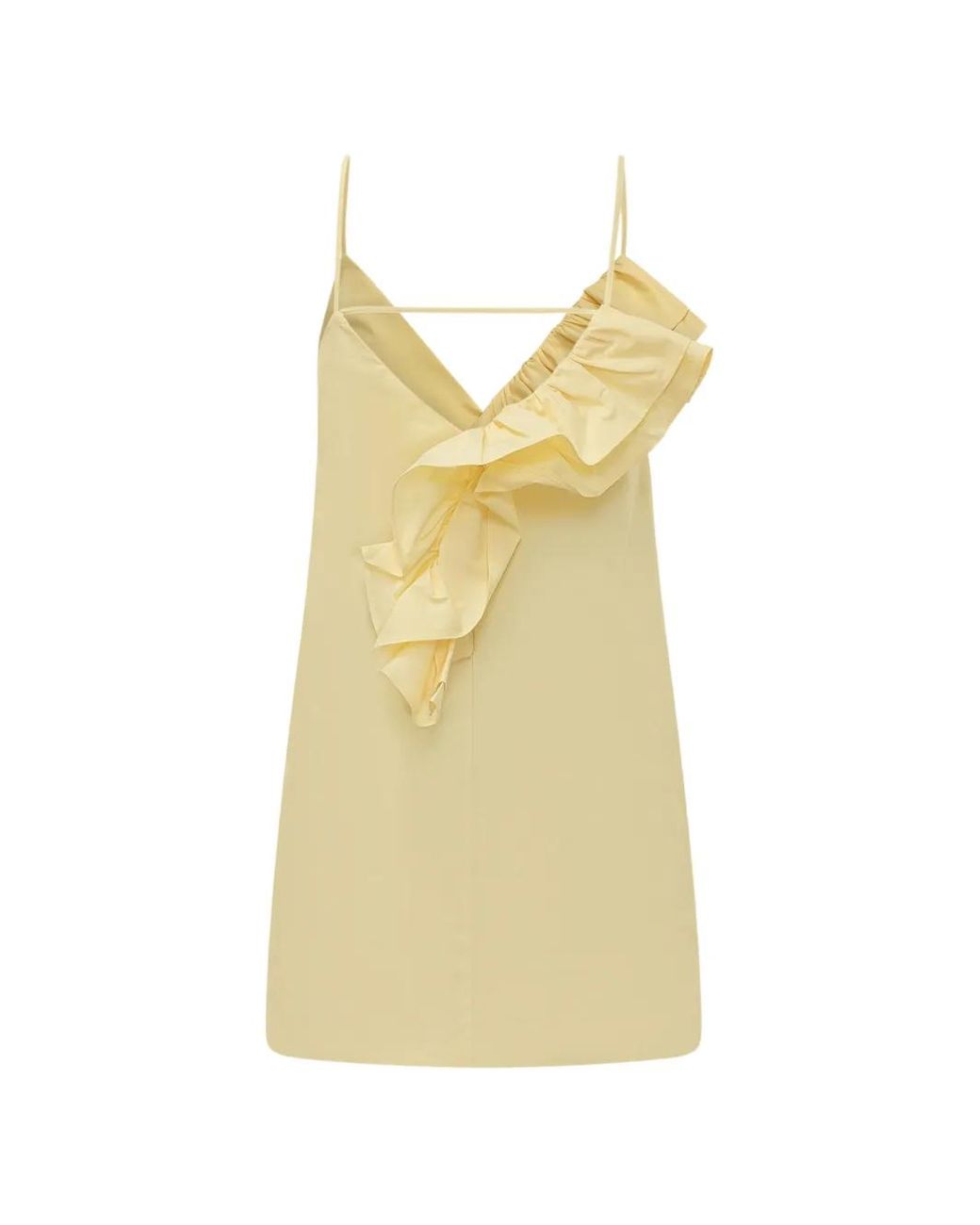 MSGM Metallic Ruffled V-Neck Mini Dress