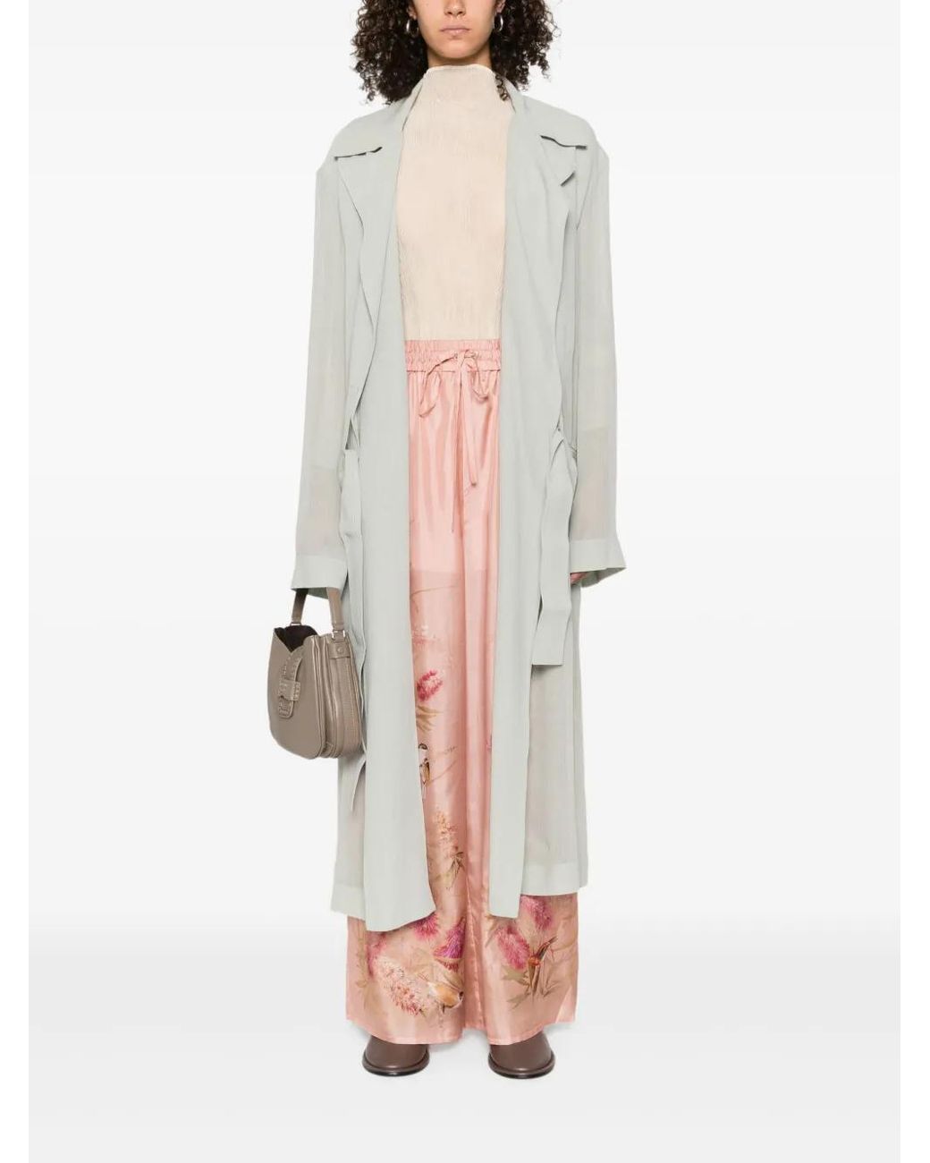 Alberta Ferretti White Belted Coat
