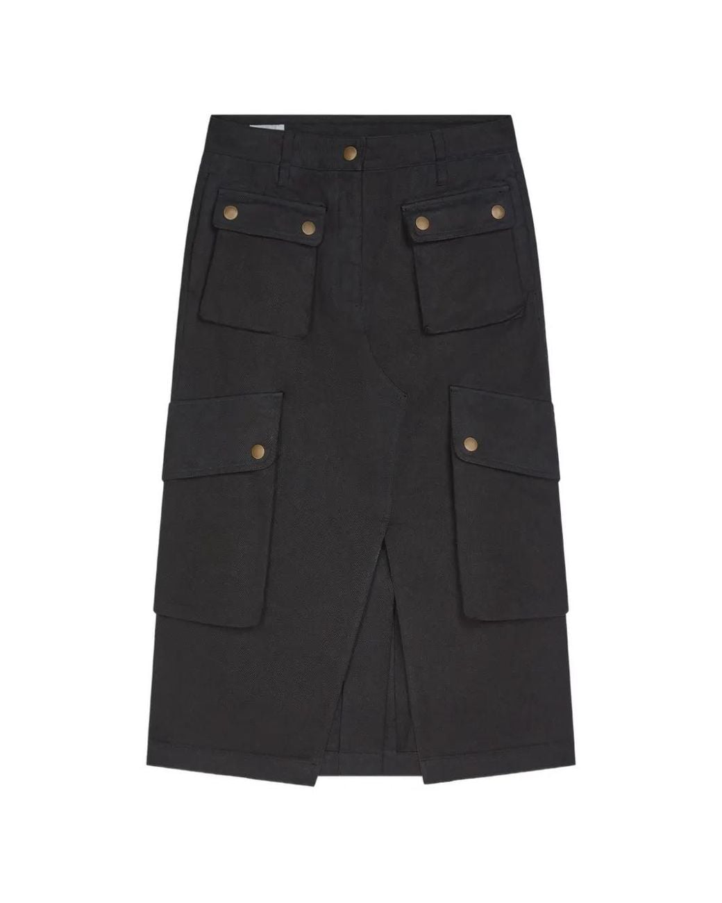 Dries Van Noten Black Overdyed Cargo Skirt