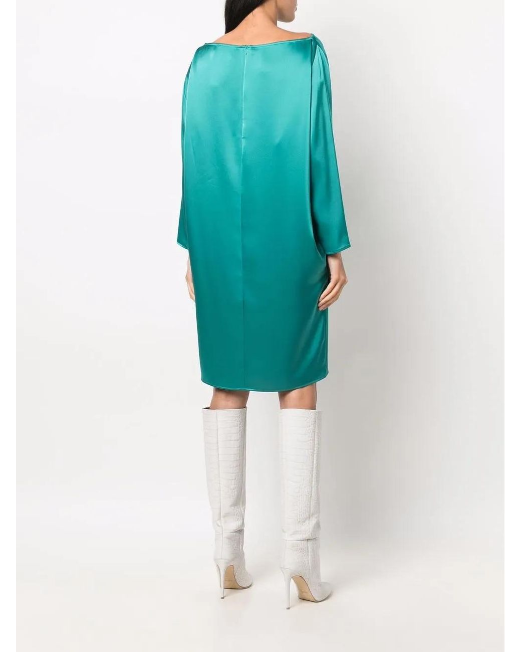 Gianluca Capannolo Green Long-Sleeve Shift Mini Dress