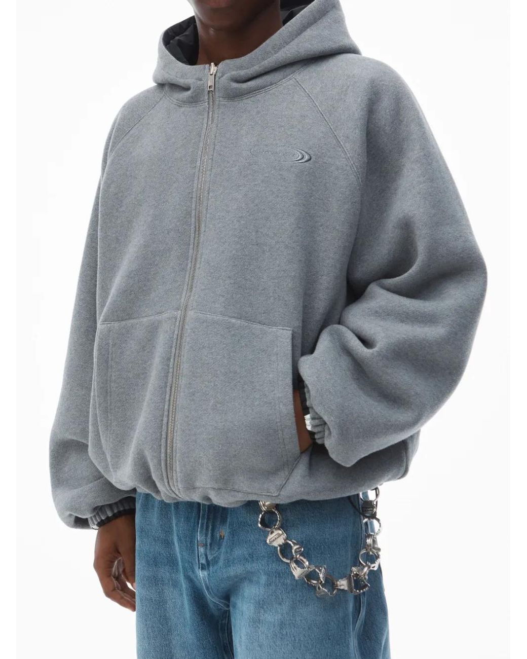 【ALEXANDER WANG】REVERSIBLE HOODIE Alexander Wang Reversible Raglan Zip Hoodie in Black | Lyst
