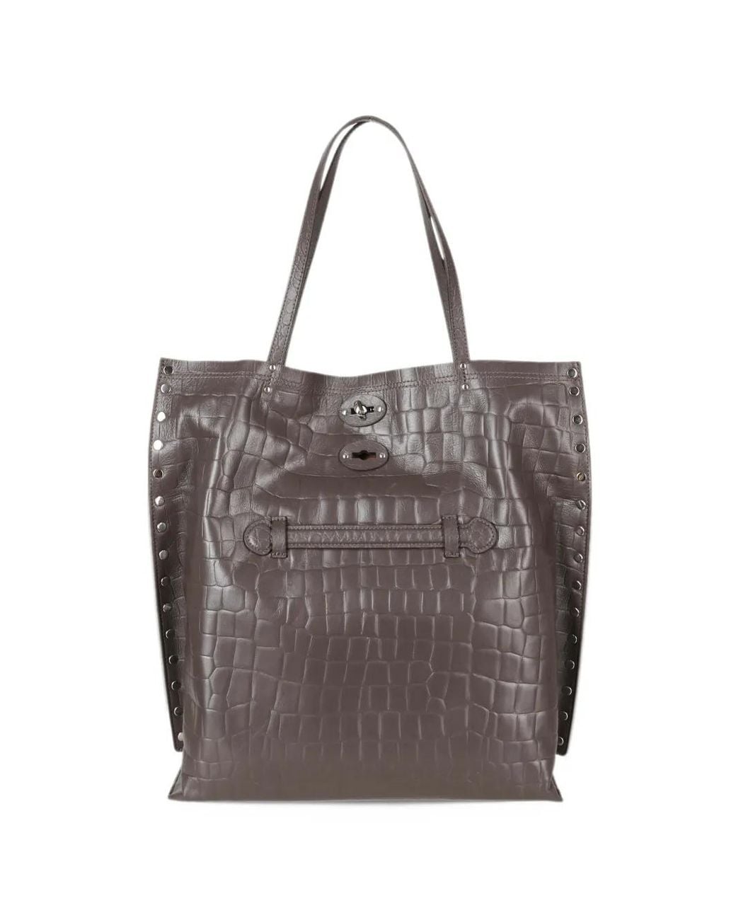Zanellato Gray A Spasso Crocodile-Effect Tote Bag