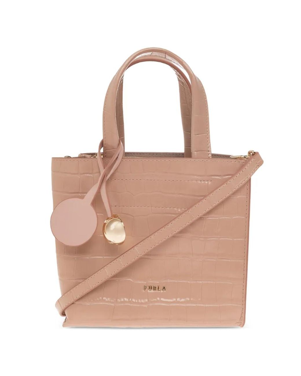 Furla Natural Mini Sac Divide En Cuir À Effet Peau De Crocodile