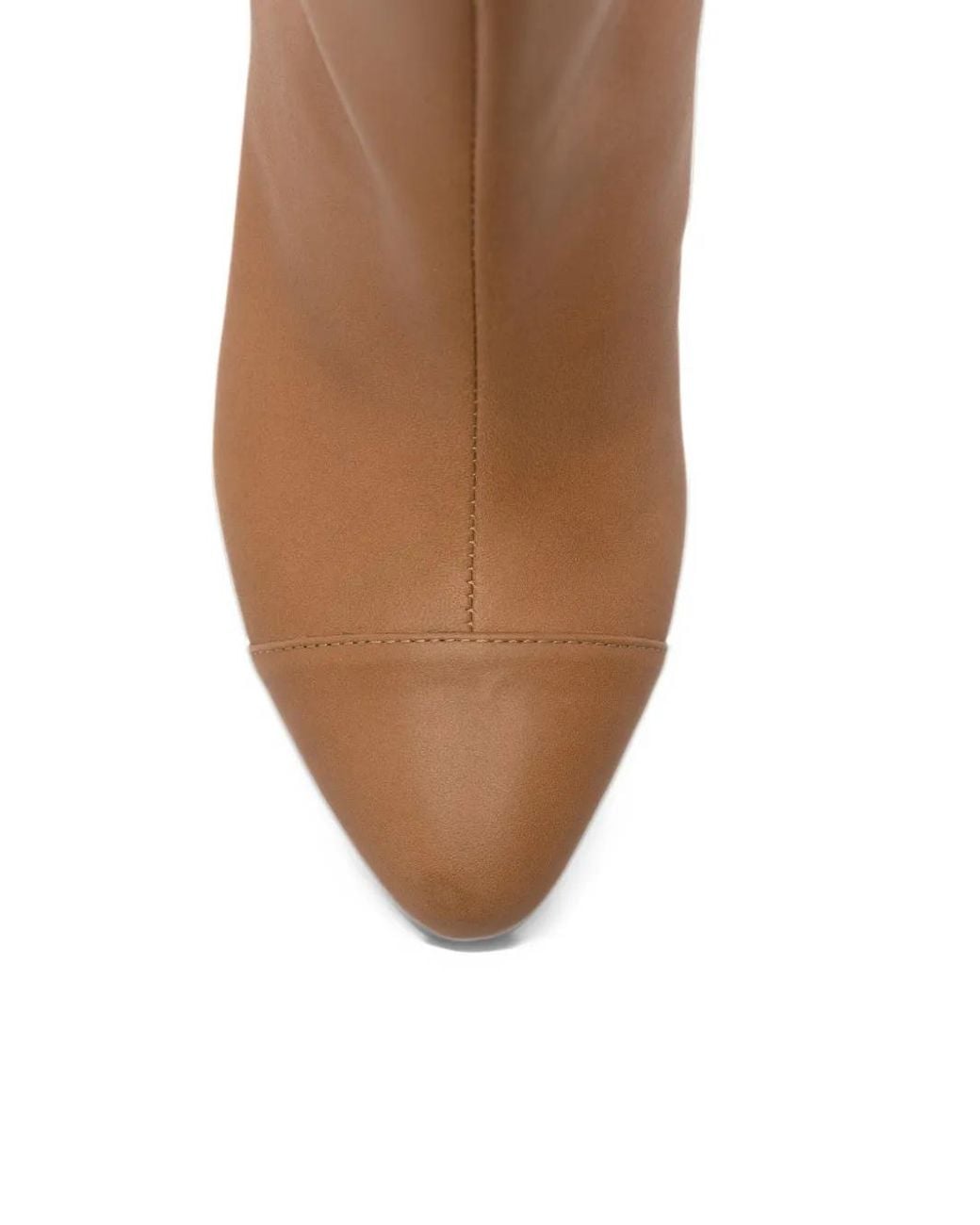 Odissi Brown Cap-Toe Block-Heel Ankle Boots