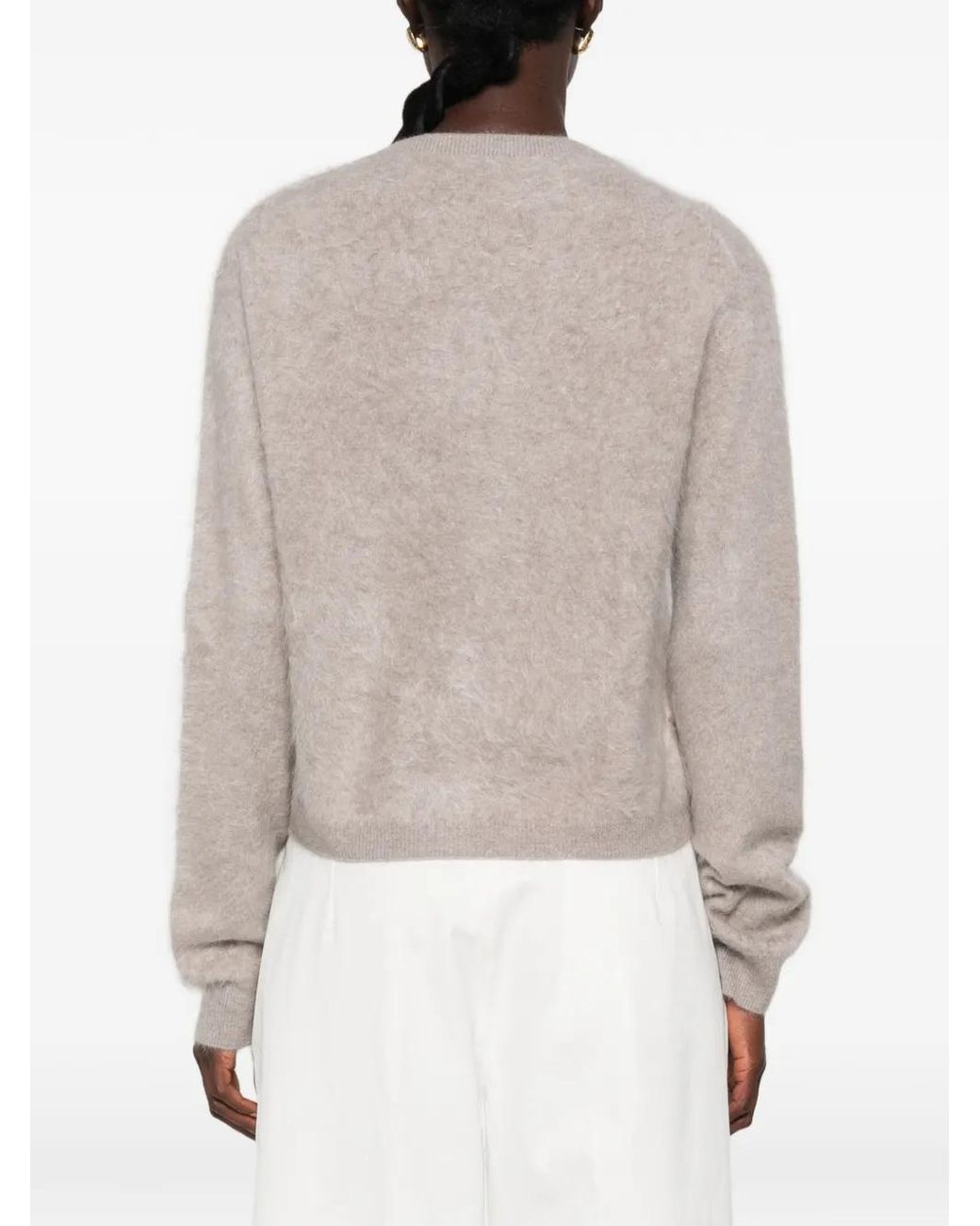 Soft Goat White Cardigan En Cachemire À Losanges
