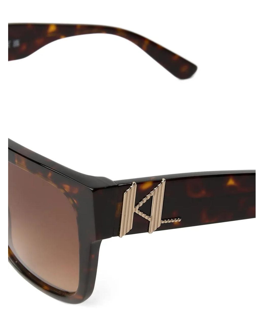 Karl Lagerfeld Brown Monogram Square Sunglasses