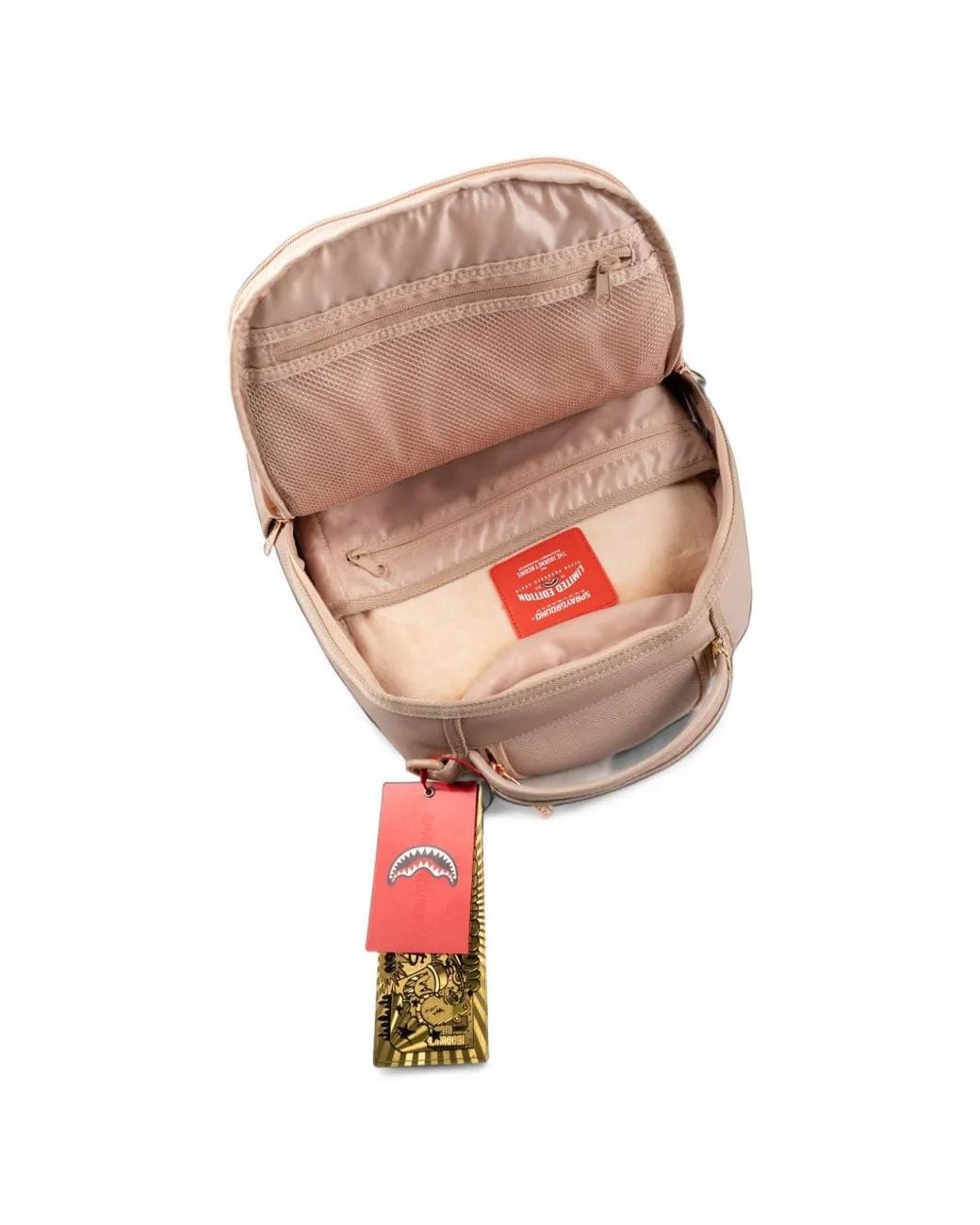 Sprayground Brown Shark Mouth Logo-Plaque Backpack