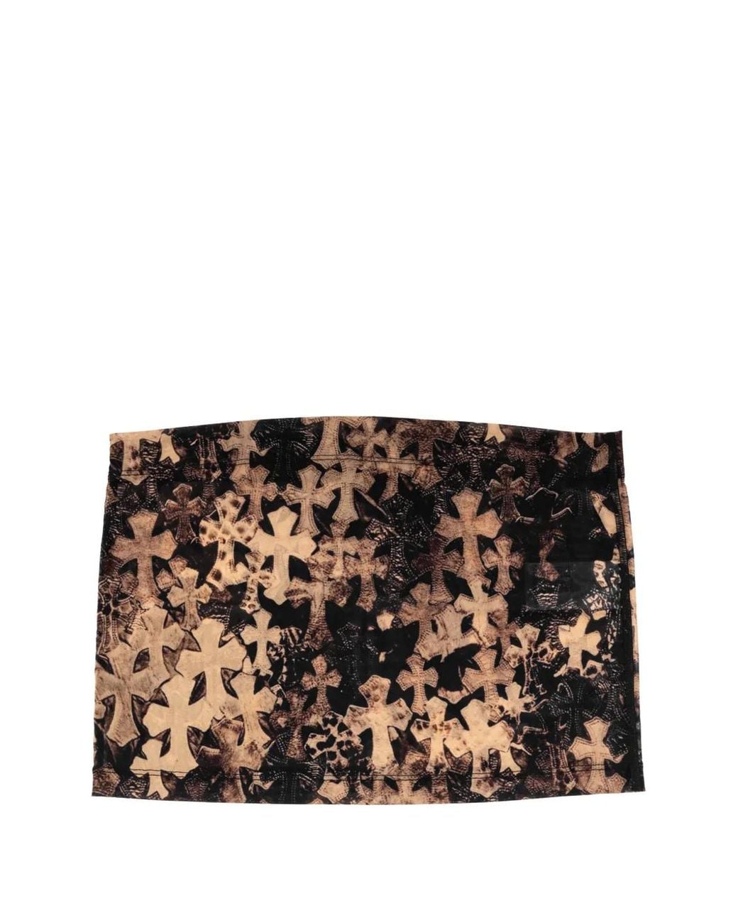 Chrome Hearts Black Cross Print Sheer-Mesh Mini Skirt
