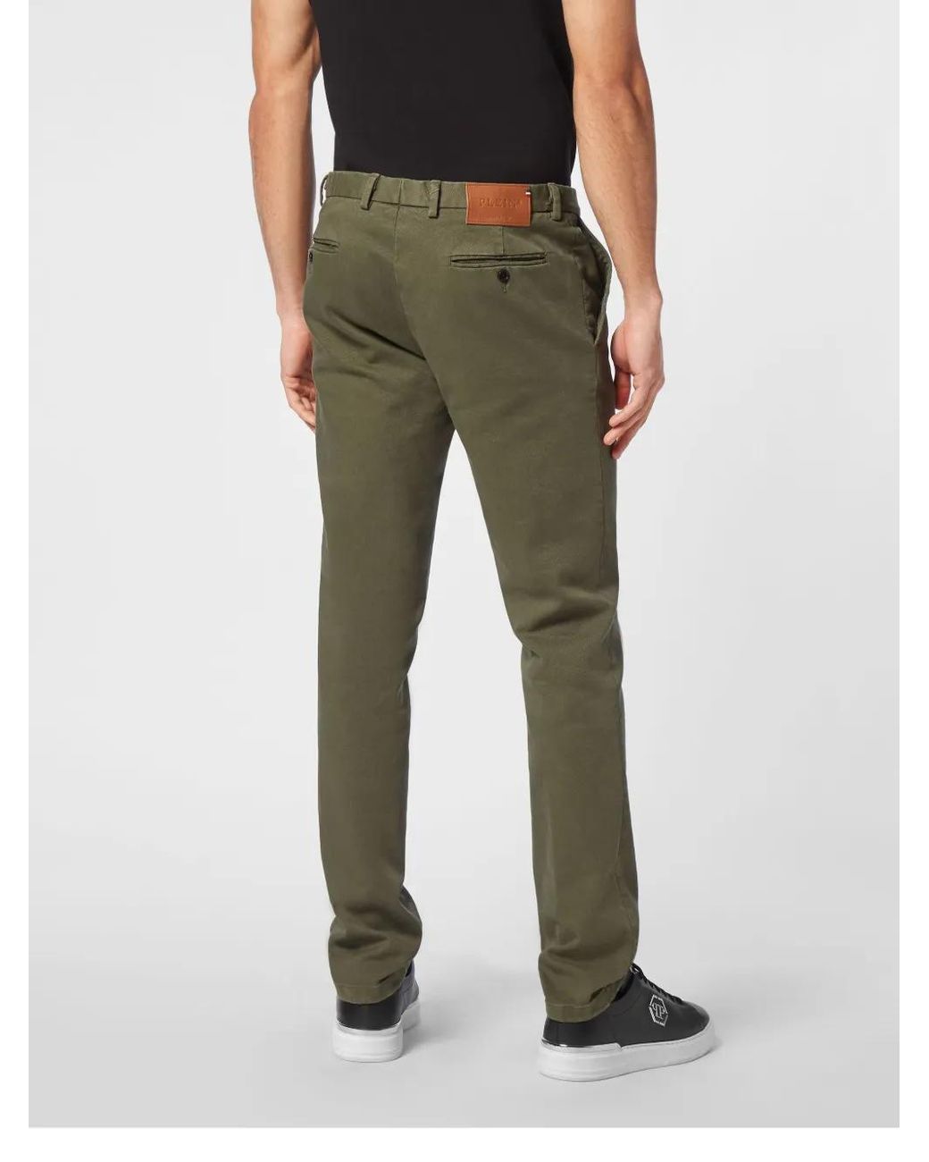 Philipp Plein Green Straight-Leg Chinos for men