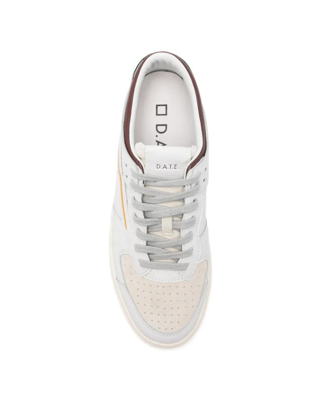 Date White Perforated Leather Sneakers for men