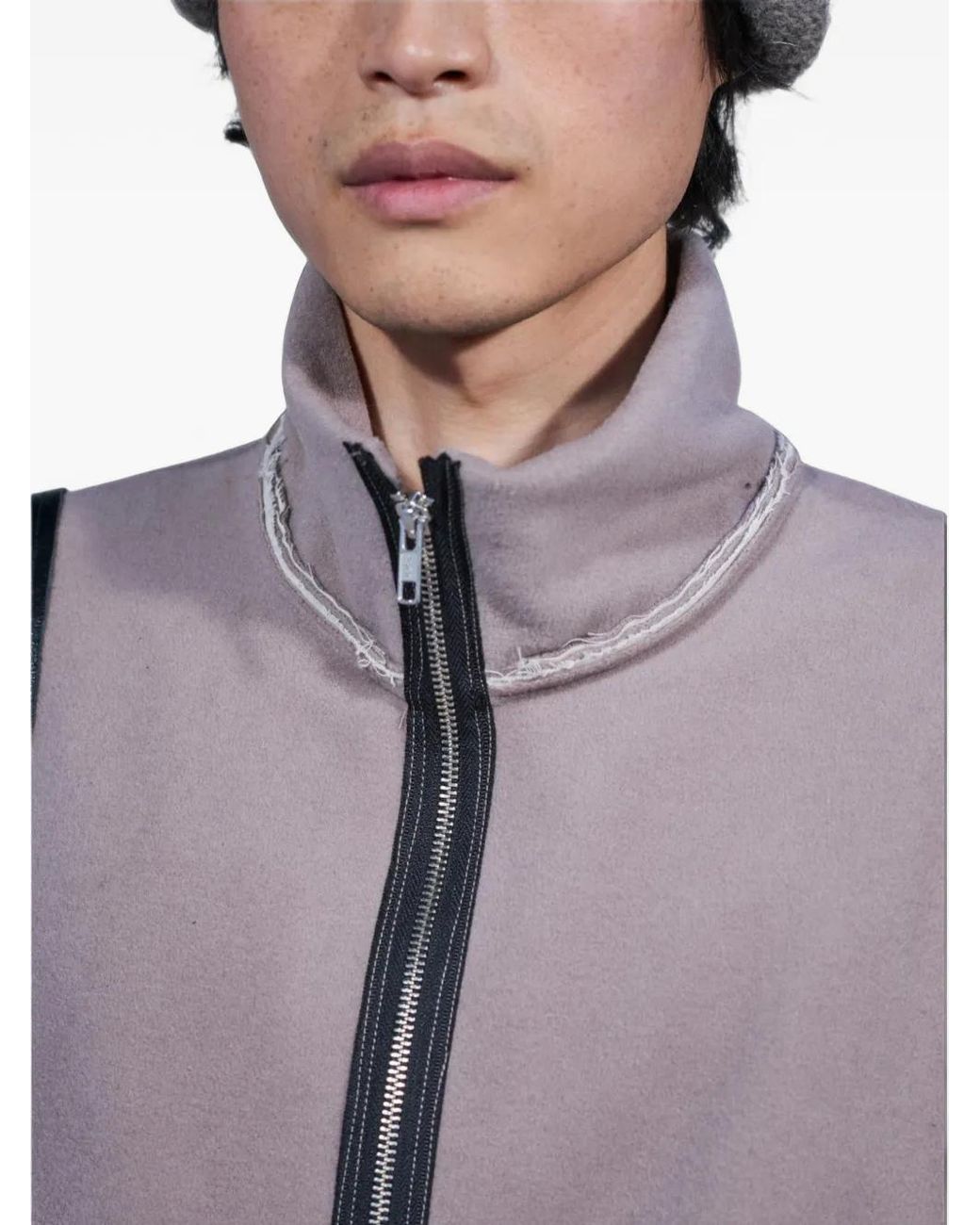 Camiel Fortgens Brown Raw-Edge Roll-Neck Fleece Jacket