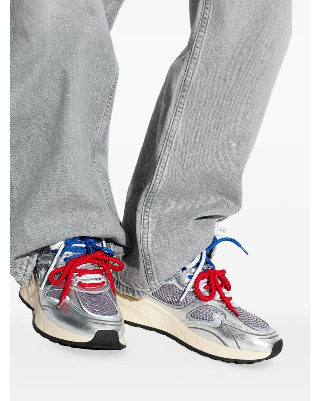 DSquared² White Sprinter Mesh Panelled Sneakers