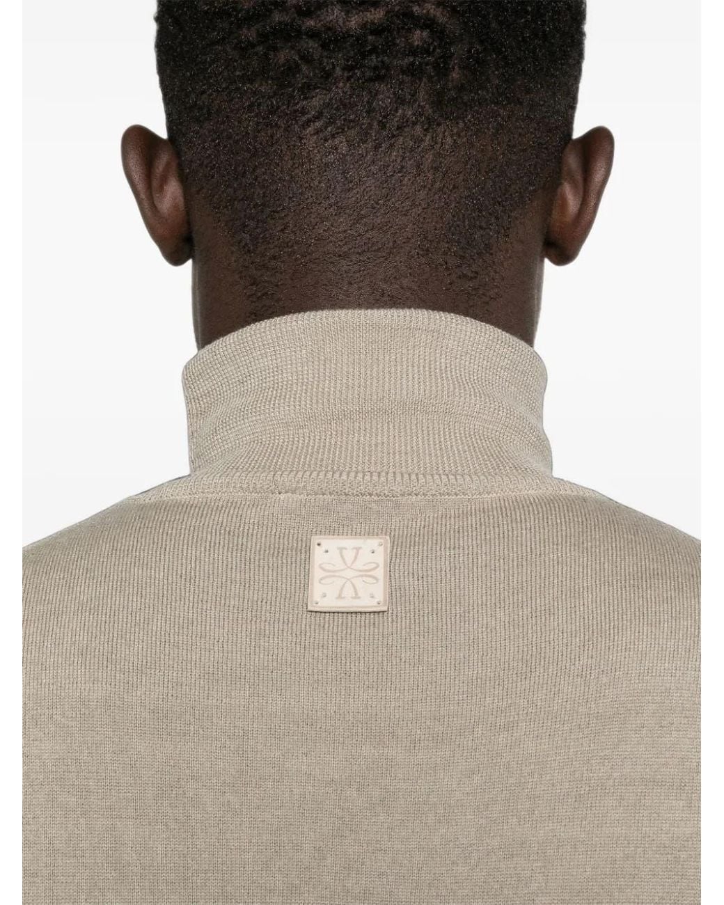 Jacob Cohen Natural High-Neck Wool Sweater for men