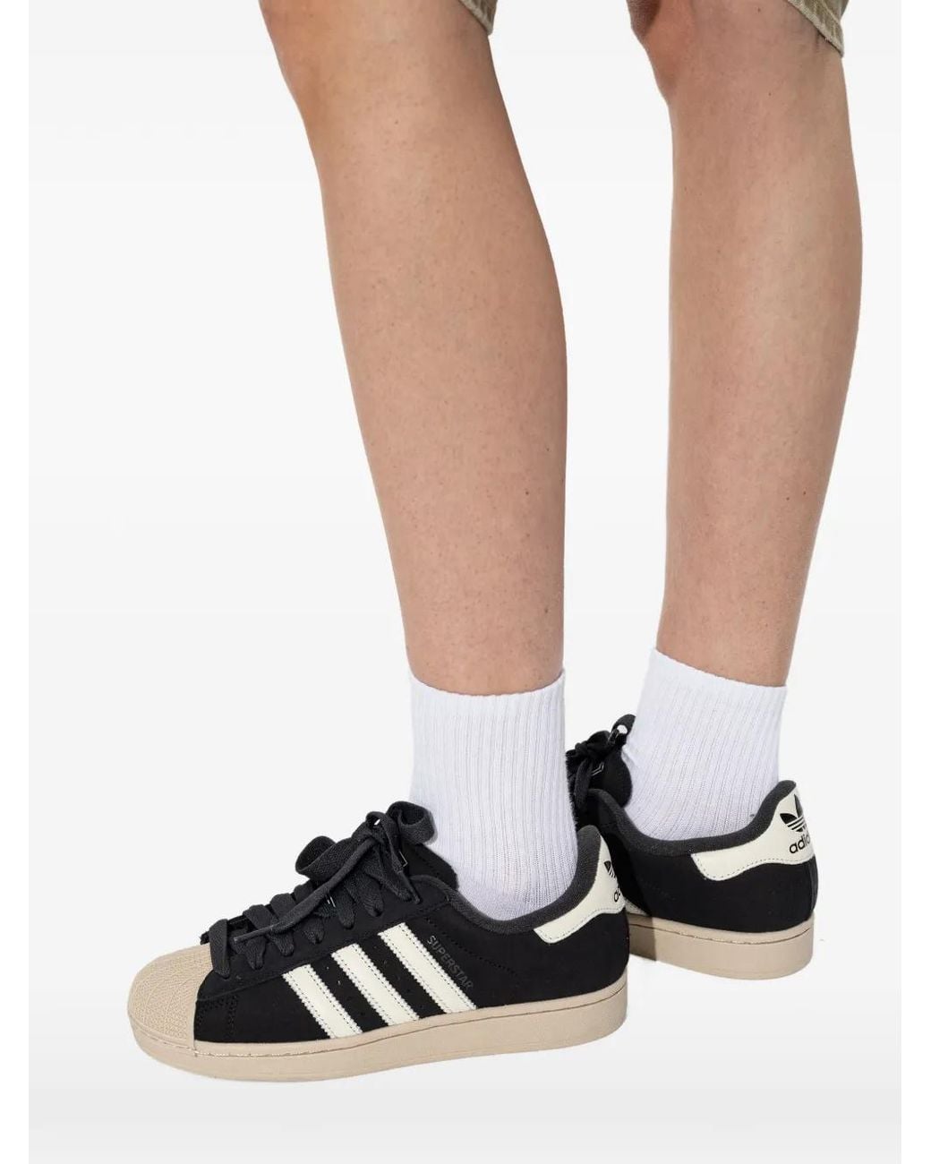 Adidas Black Superstar Ii Striped Sneakers