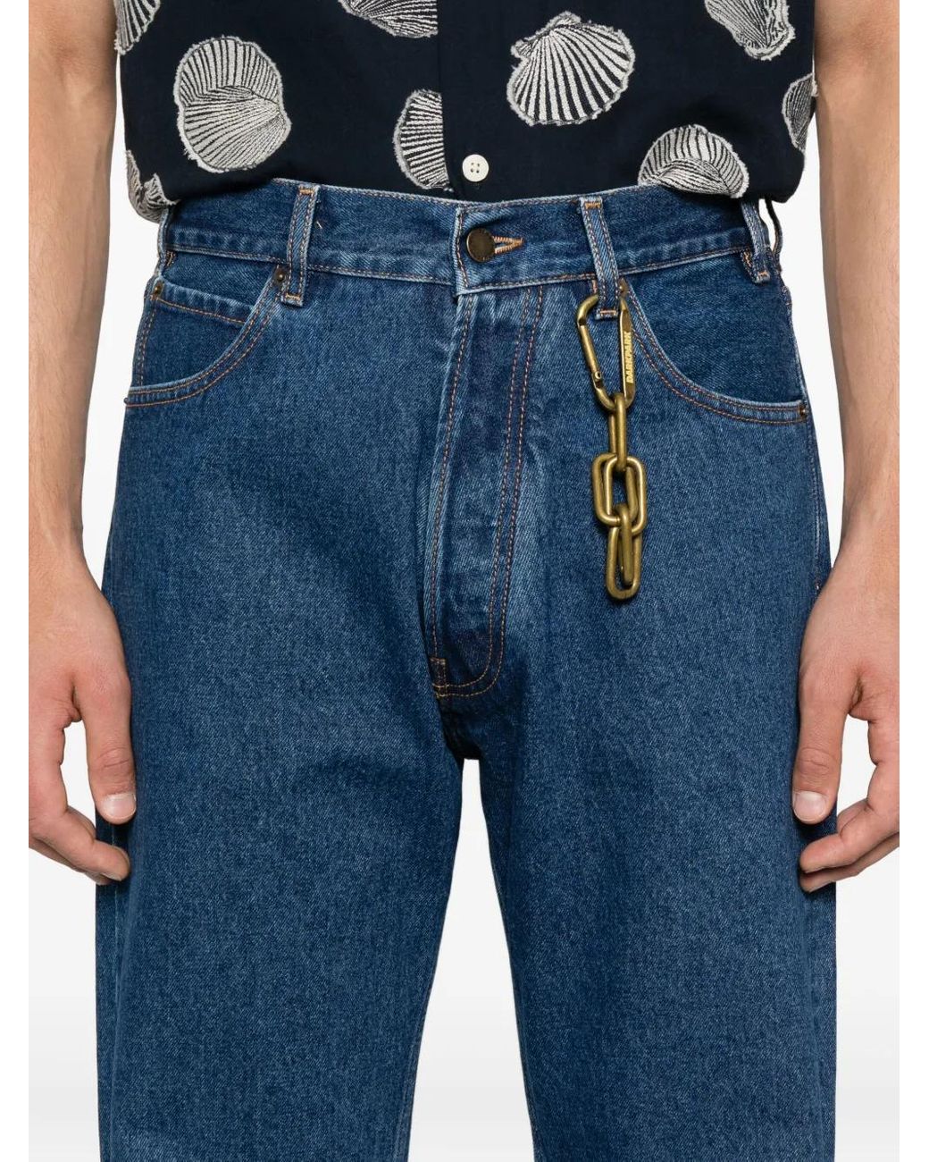 DARKPARK Blue Chain-Embellished Jeans for men