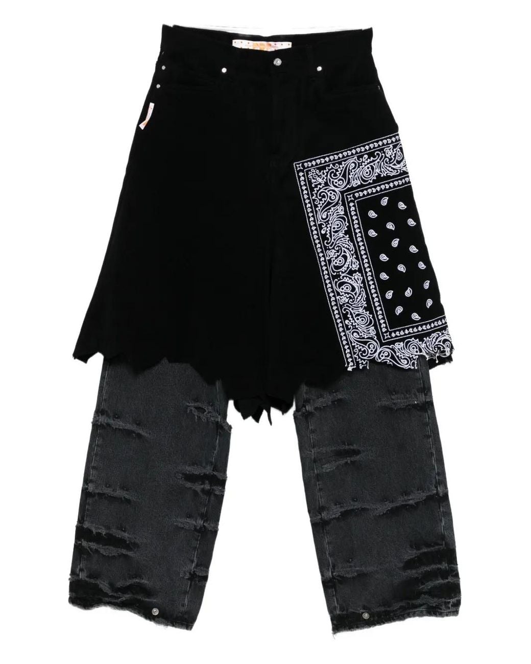Vaqueros Con Panel De Bandana PDF de hombre de color Black