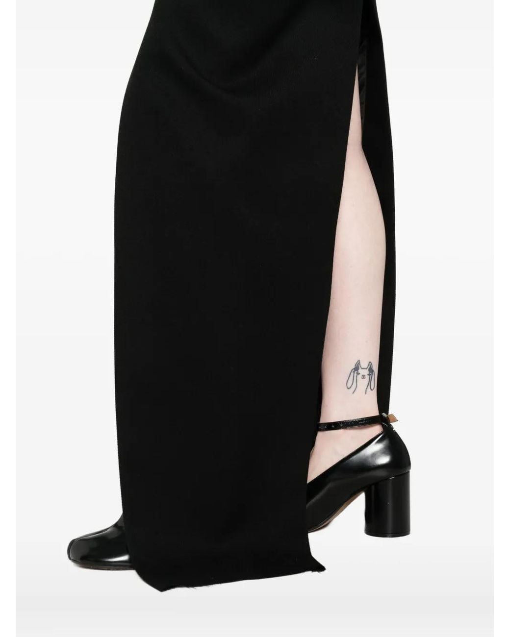 Rick Owens Black Double-Slit Maxi Skirt