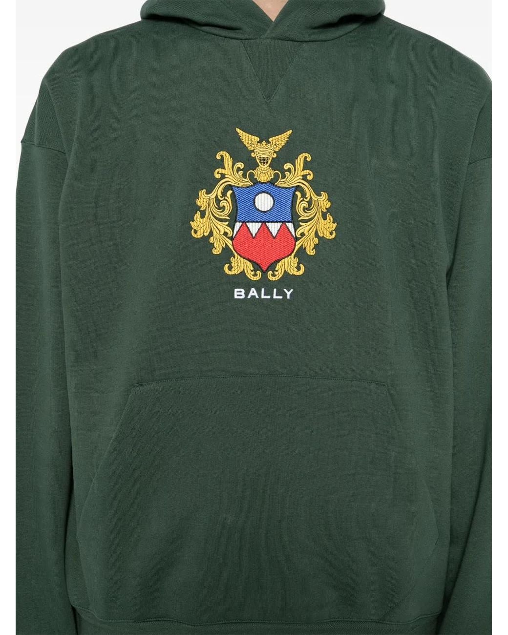 Bally Green Logo-Embroidered Hoodie for men