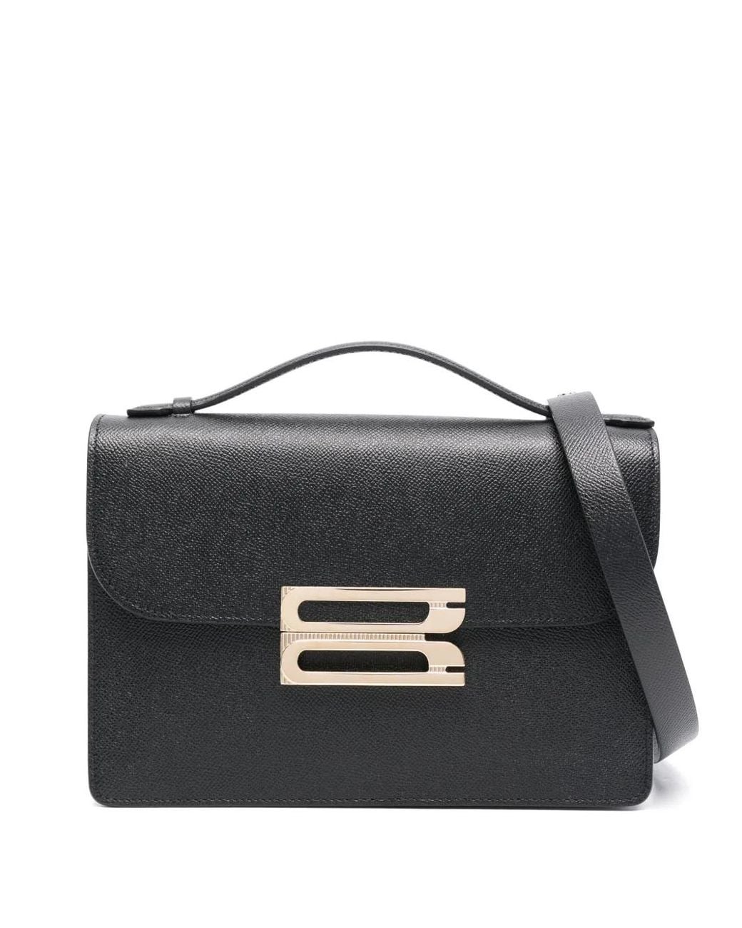 Victoria Beckham Black Small Leather Tote Bag