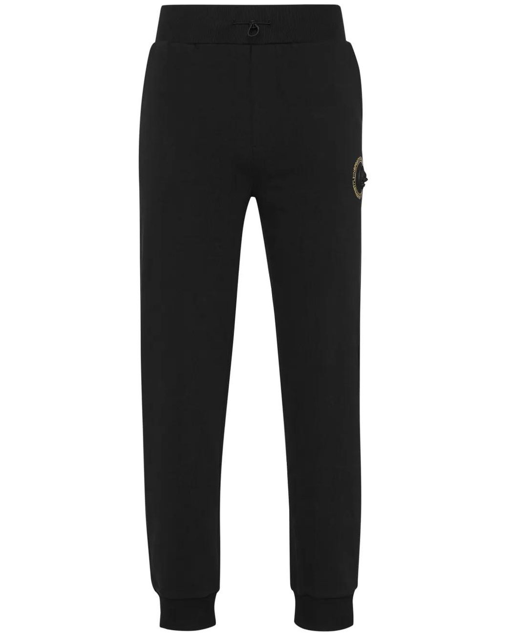 Philipp Plein Black Logo-Print Track Pants for men