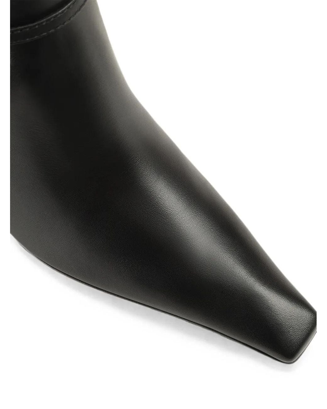Sergio Rossi Black Spur Buckled Leather Ankle Boots