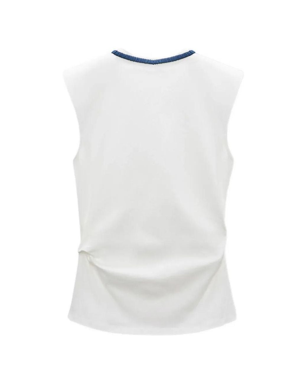 Dorothee Schumacher White Bow-Detail Padded-Shoulder Top