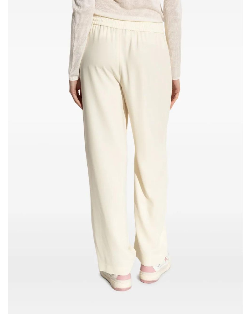 Theory White Elasticated-Waist Trousers