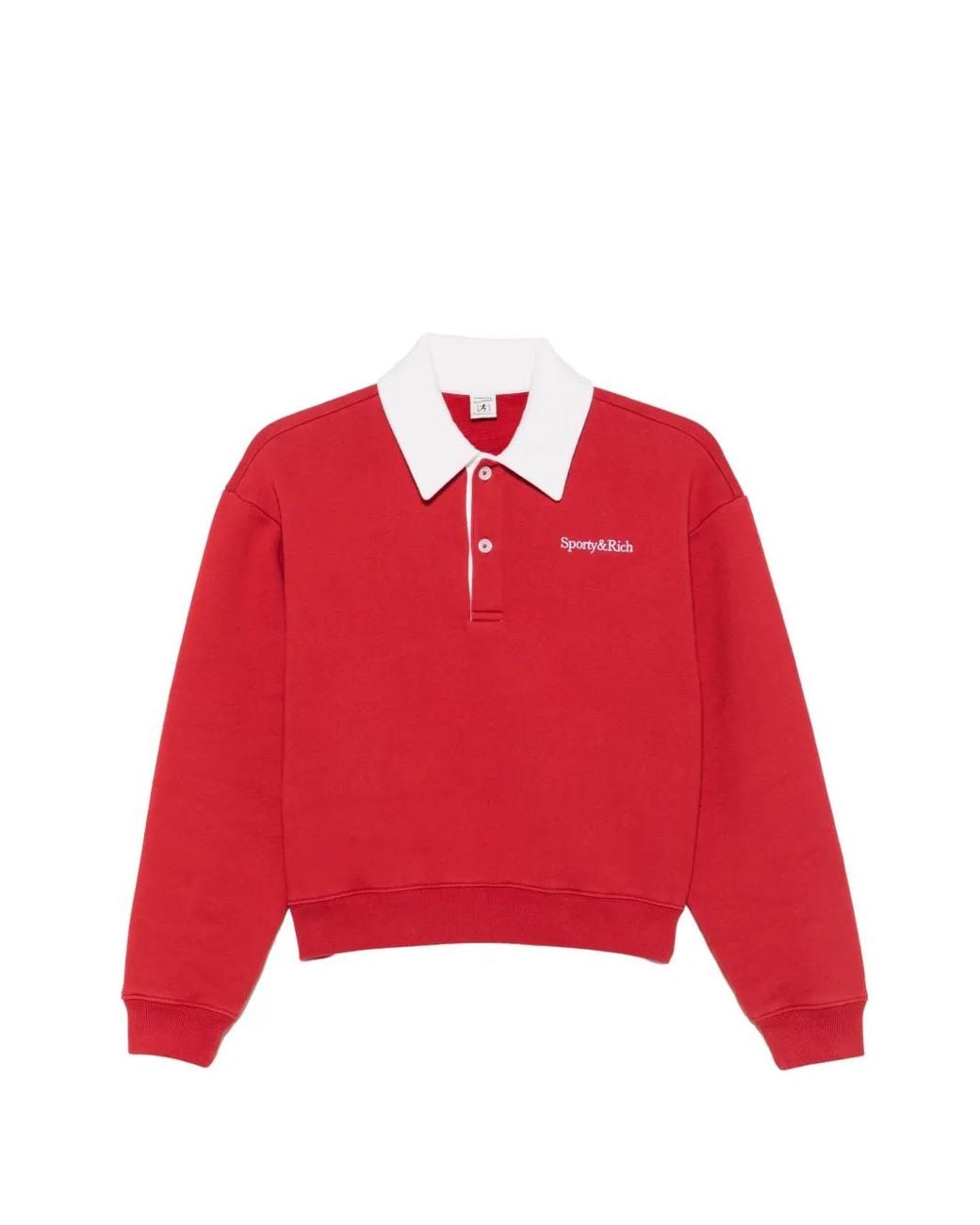 Sporty & Rich Red Evin Logo-Print Polo Shirt
