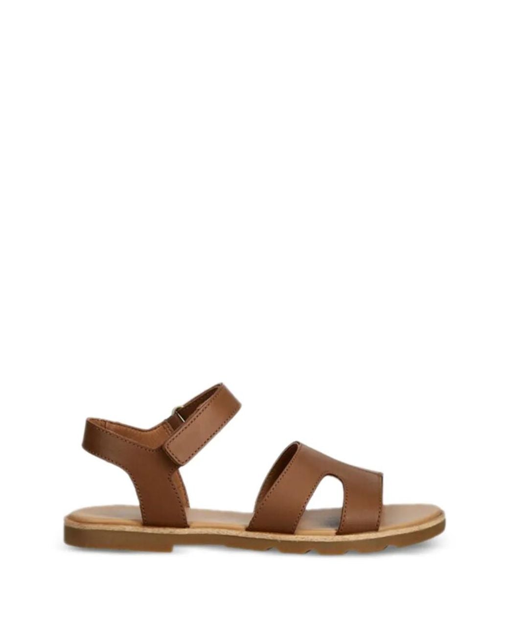 Sorel Brown Ella Iii Leather Flat Sandals